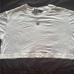 Dolce & Gabbana White Logo Crop Top